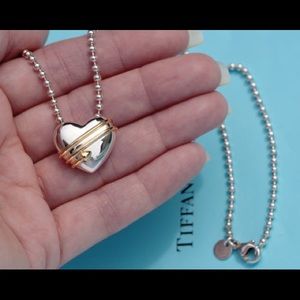Tiffany & Co Silver 18K Gold Heart And Arrow